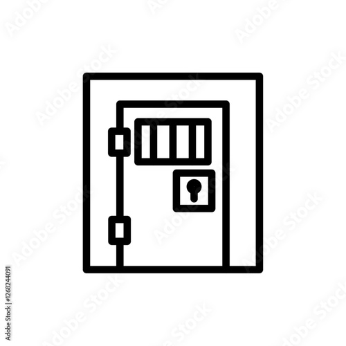 cell door icon Simple thin line stroke vector