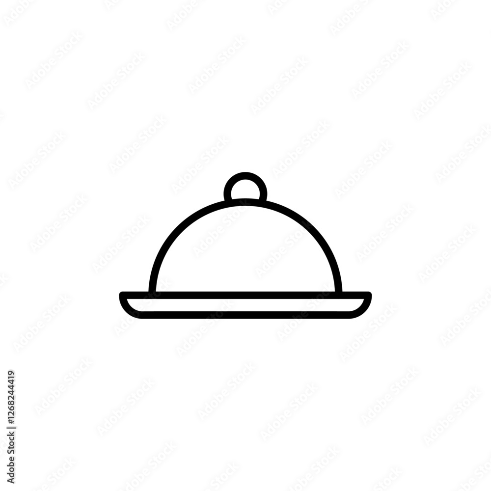 cloche icon Simple thin line stroke vector cloche icon Simple thin line stroke vector