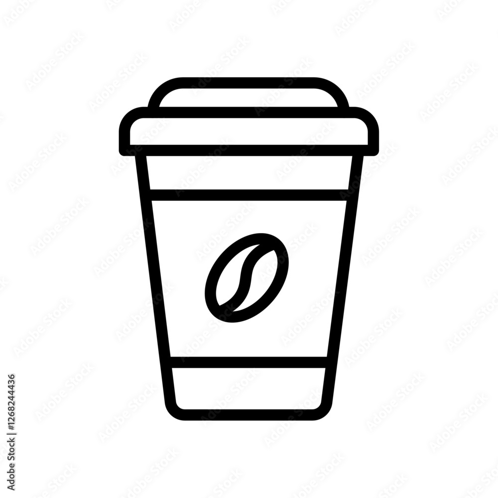 coffee cup icon Simple thin line stroke vector coffee cup icon Simple thin line stroke vector