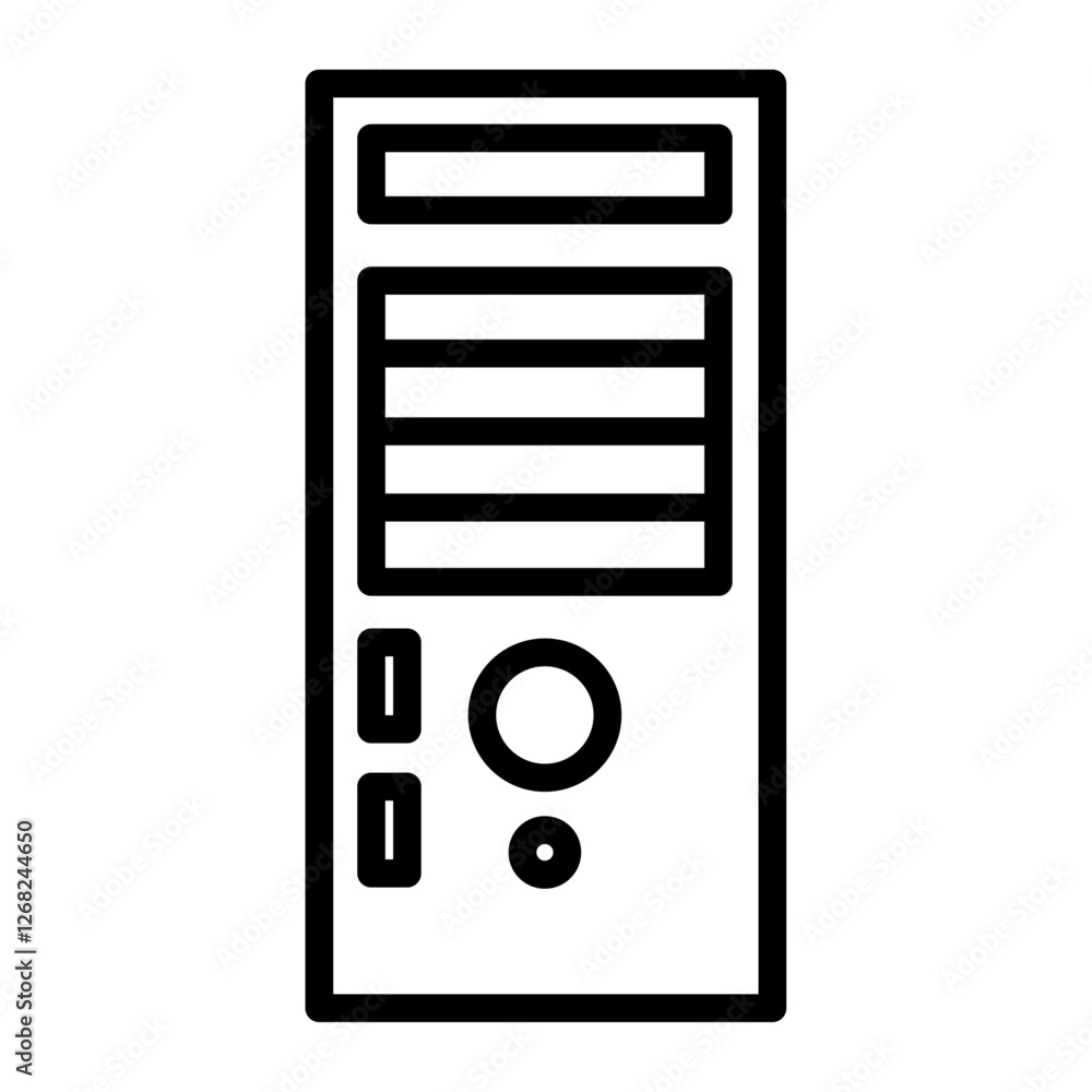 cpu icon Simple thin line stroke vector cpu icon Simple thin line stroke vector