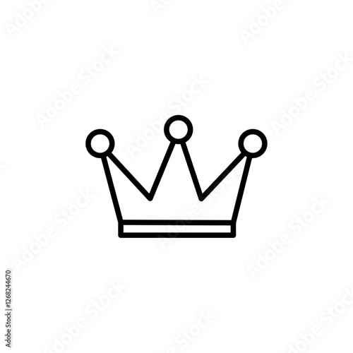 crown icon Simple thin line stroke vector