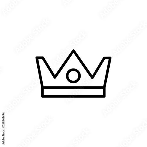 crown icon Simple thin line stroke vector