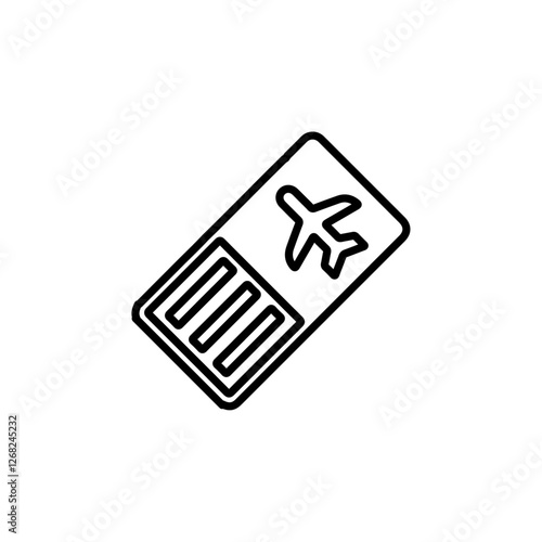 flight ticket icon Simple thin line stroke vector
