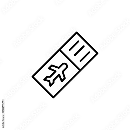 flight ticket icon Simple thin line stroke vector