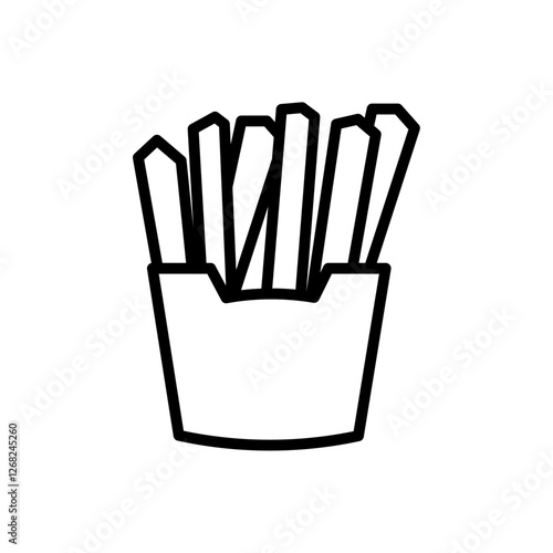 fries icon Simple thin line stroke vector