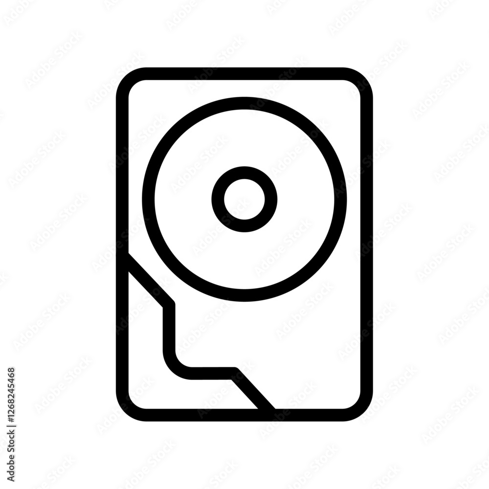 hard disk icon Simple thin line stroke vector hard disk icon Simple thin line stroke vector
