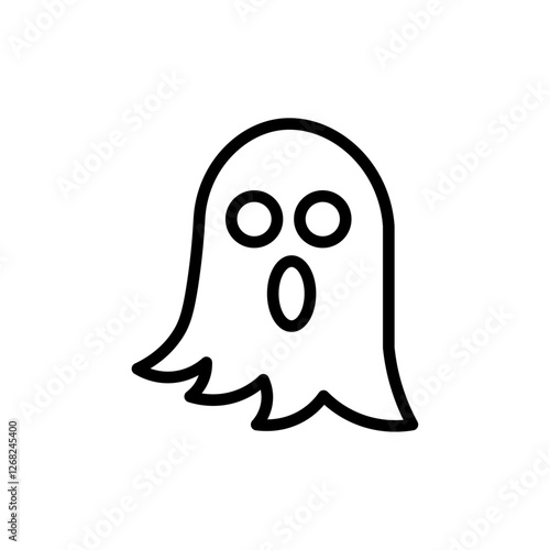 ghost icon Simple thin line stroke vector
