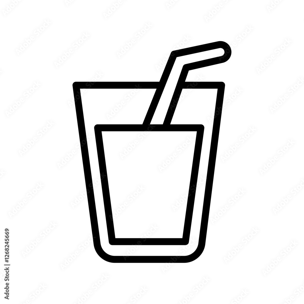 juice icon Simple thin line stroke vector juice icon Simple thin line stroke vector