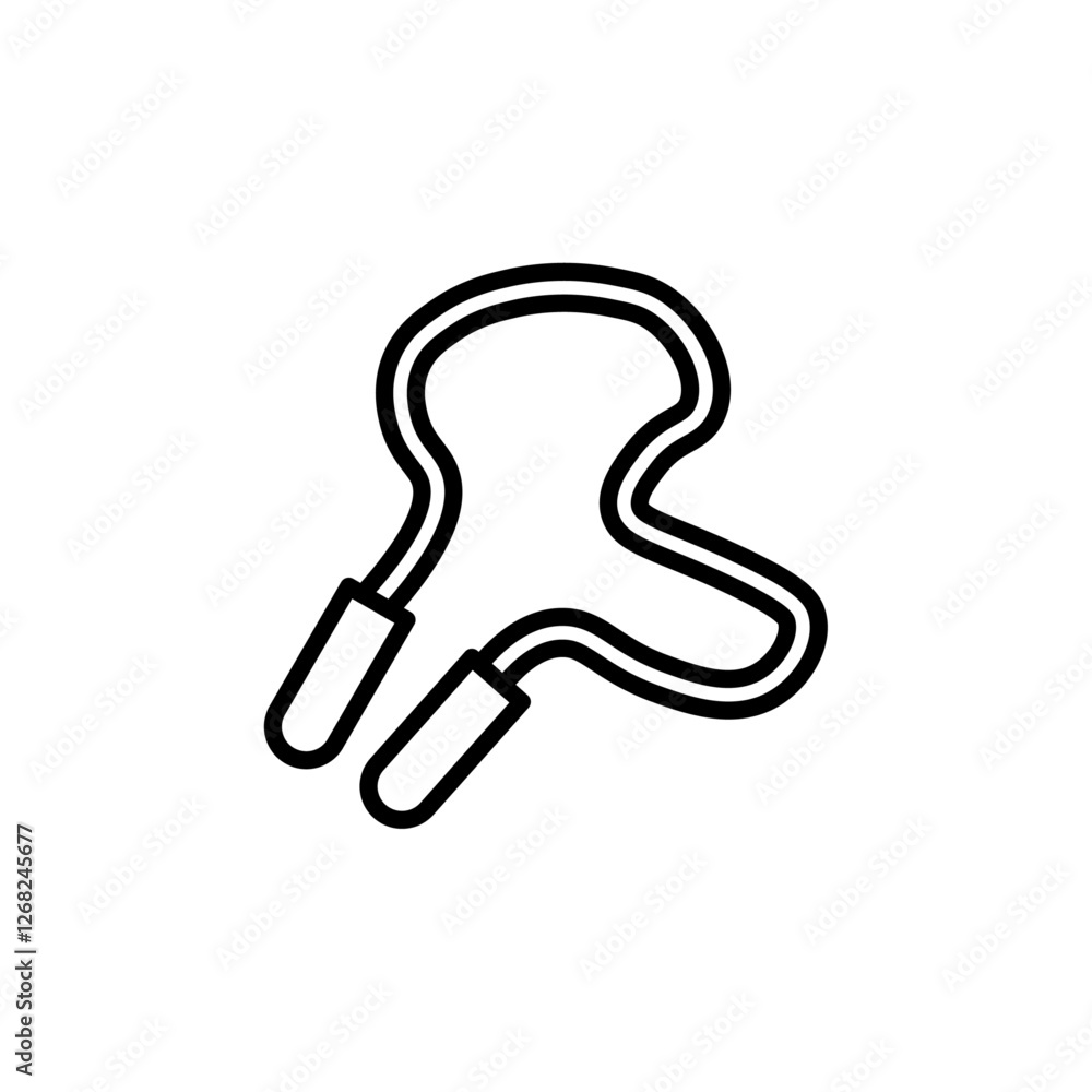 jump rope icon Simple thin line stroke vector jump rope icon Simple thin line stroke vector