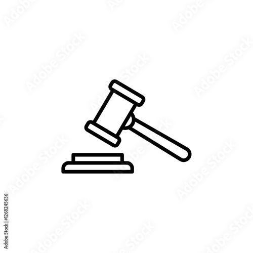 judge hammer icon Simple thin line stroke vector
