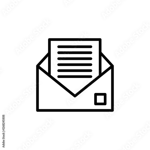 letter icon Simple thin line stroke vector