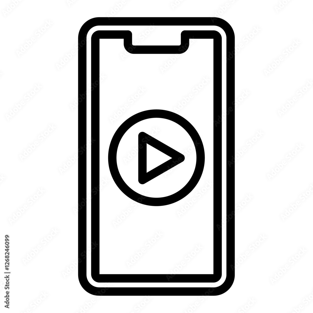 mobile icon Simple thin line stroke vector mobile icon Simple thin line stroke vector