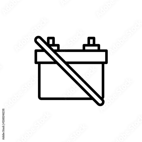no battery icon Simple thin line stroke vector