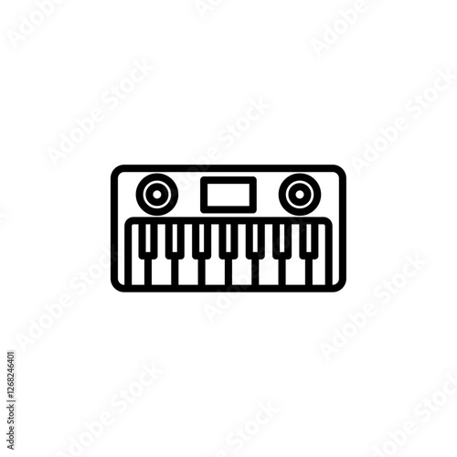 piano icon Simple thin line stroke vector