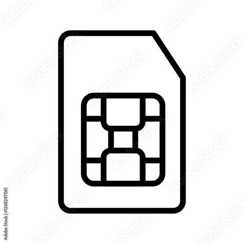 sim card icon Simple thin line stroke vector