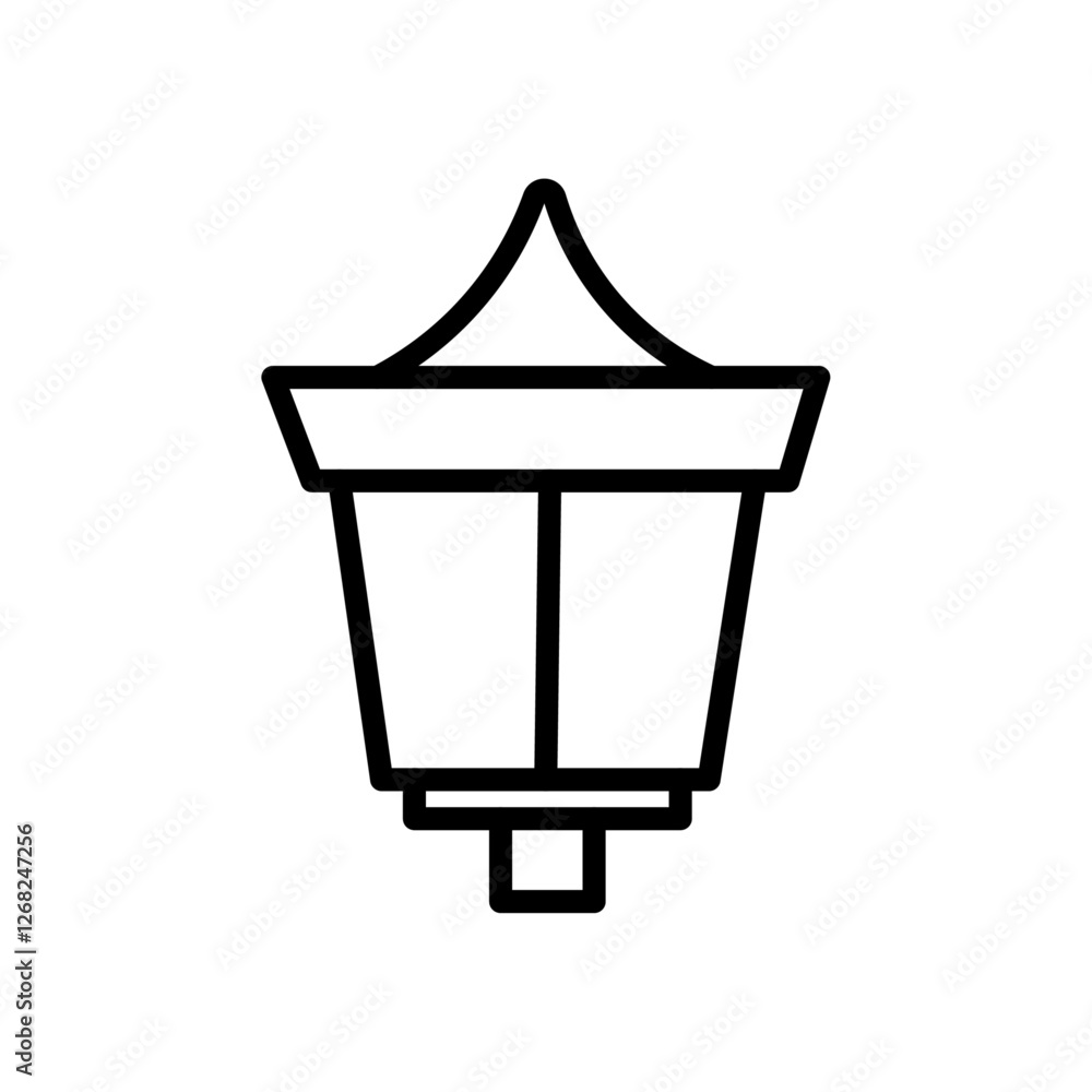 street light icon Simple thin line stroke vector street light icon Simple thin line stroke vector