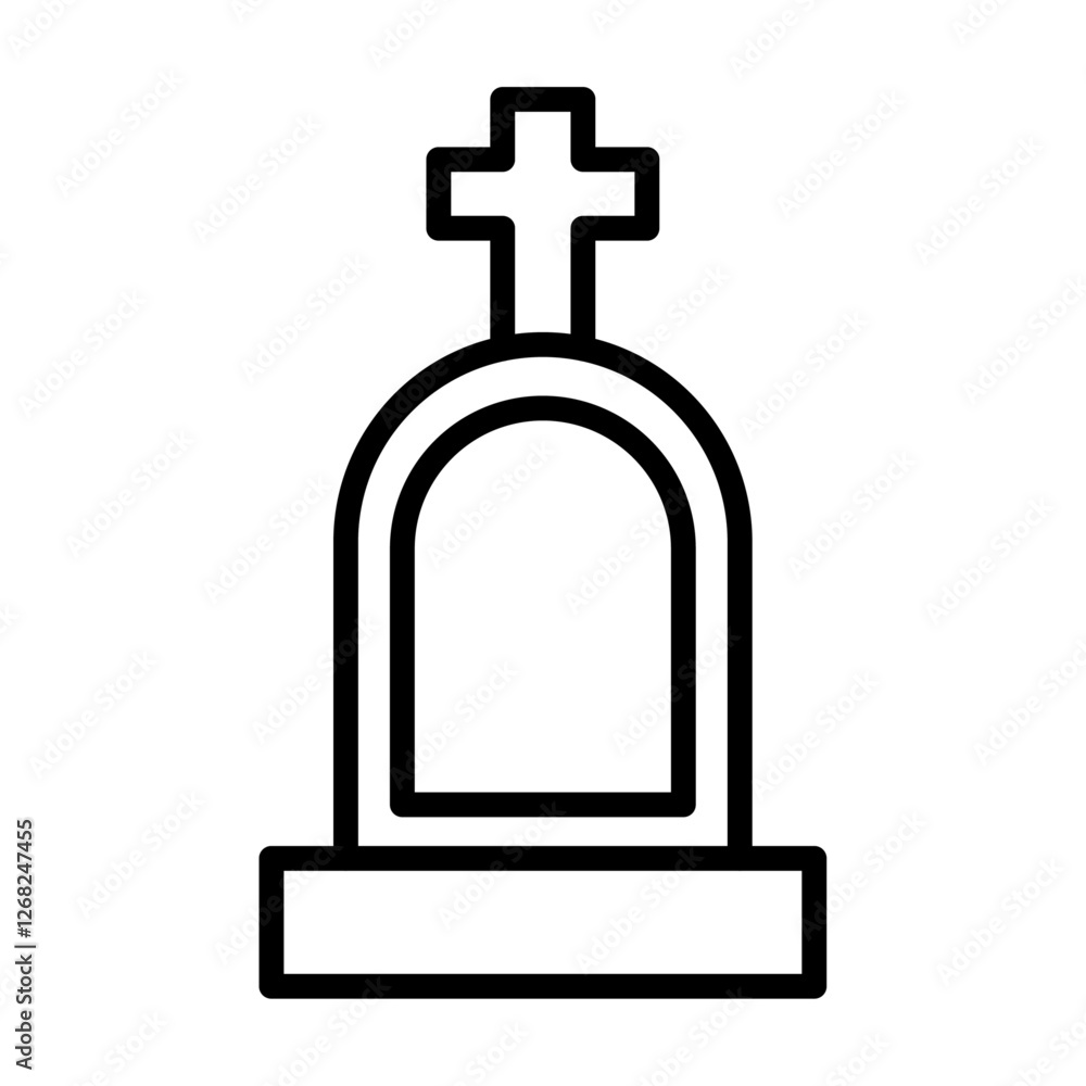 tombstone icon Simple thin line stroke vector tombstone icon Simple thin line stroke vector