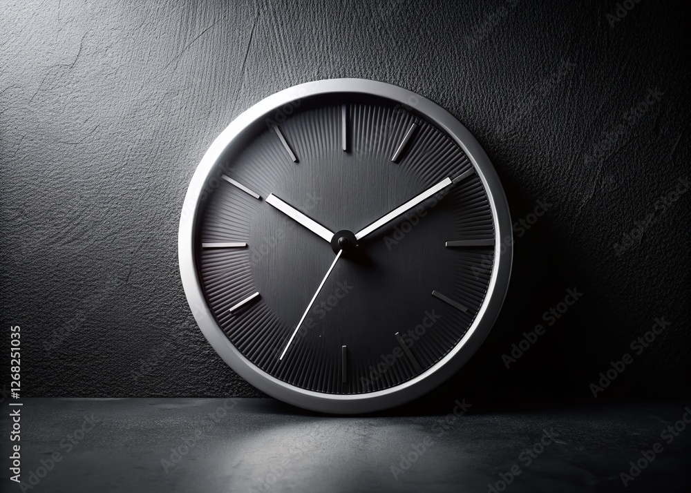 custom made wallpaper toronto digitalModern Minimalist Black and White Clock Design - Low Light Photography Stock Photo