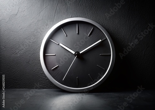Wallpaper Mural Modern Minimalist Black and White Clock Design - Low Light Photography Stock Photo Torontodigital.ca
