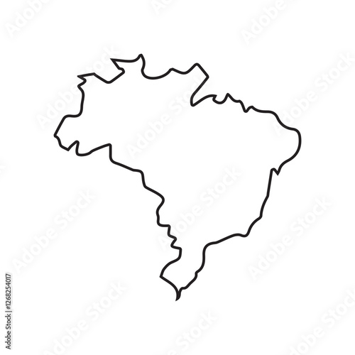 map of Brazil line icon