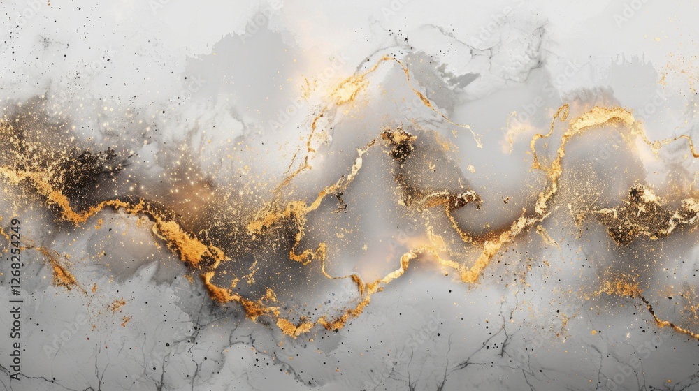Elegant abstract art featuring blend of gray and gold tones, showcasing fluid lines and textures that evoke sense of luxury and sophistication Elegant abstract art featuring blend of gray and gold tones, showcasing fluid lines and textures that evoke sense of luxury and sophistication