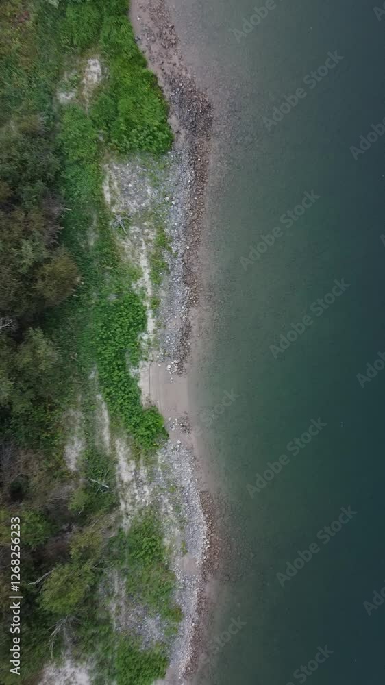 sky view of a river's edge sky view of a river's edge