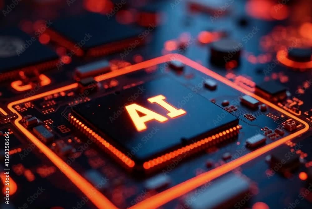 Un procesador de inteligencia artificial en funcionamiento.