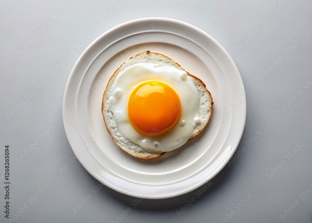 Panoramic View of a Perfectly Fried Egg, Sunny-Side Up Panoramic View of a Perfectly Fried Egg, Sunny-Side Up