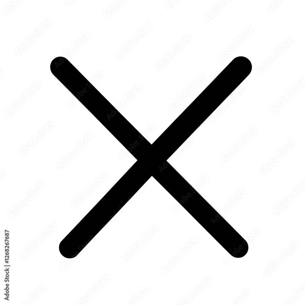 Bold Black X Shape Graphic Design Element Bold Black X Shape Graphic Design Element