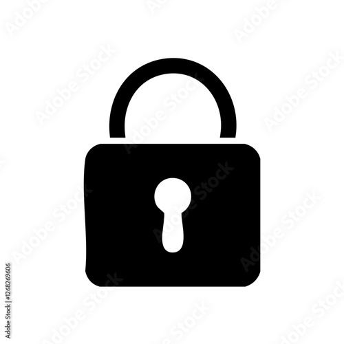 Closed padlock icon, symbolizing security and data protection