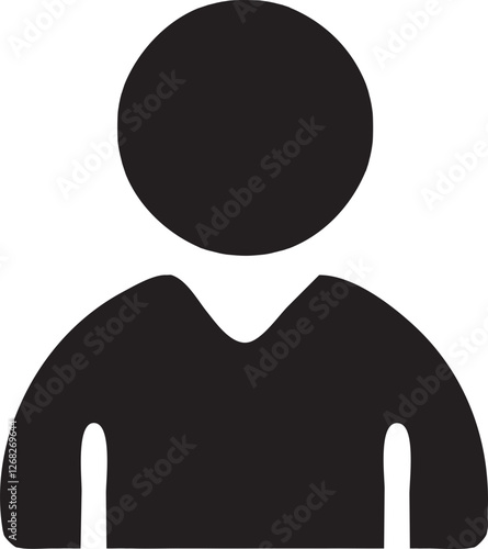 Simple person icon representing user profile and identity