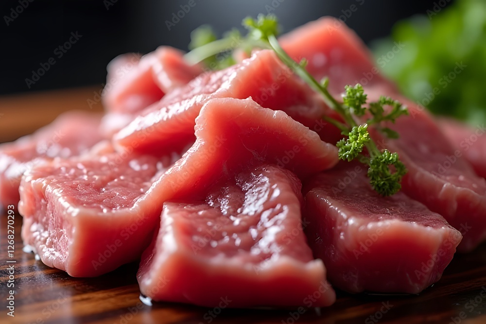 Fresh raw meat in a pan with vegetables and seasonings Fresh raw meat in a pan with vegetables and seasonings