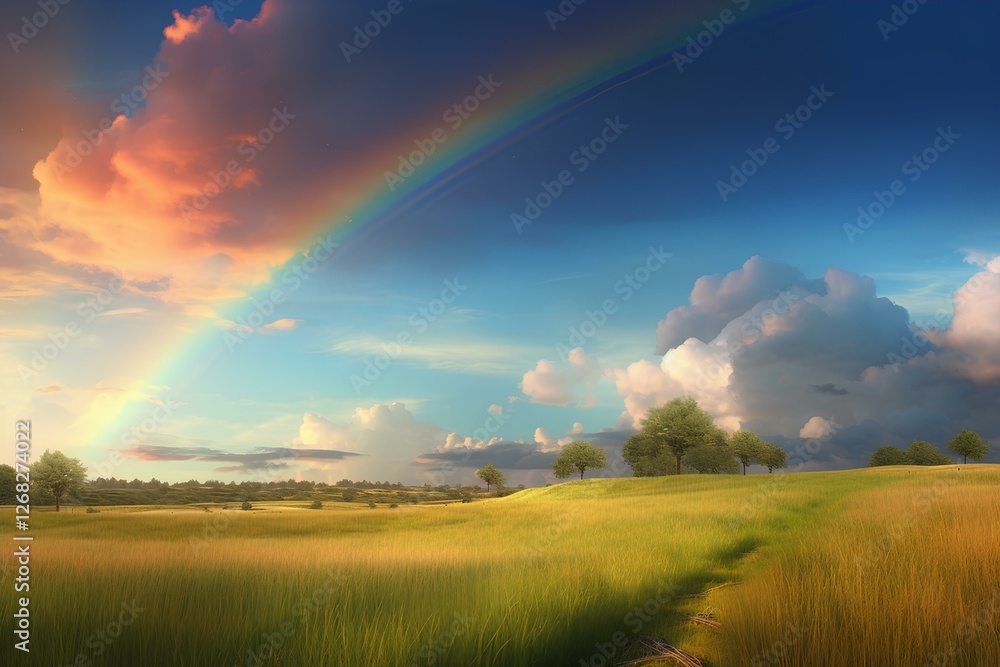 Obraz premium rainbow over the field