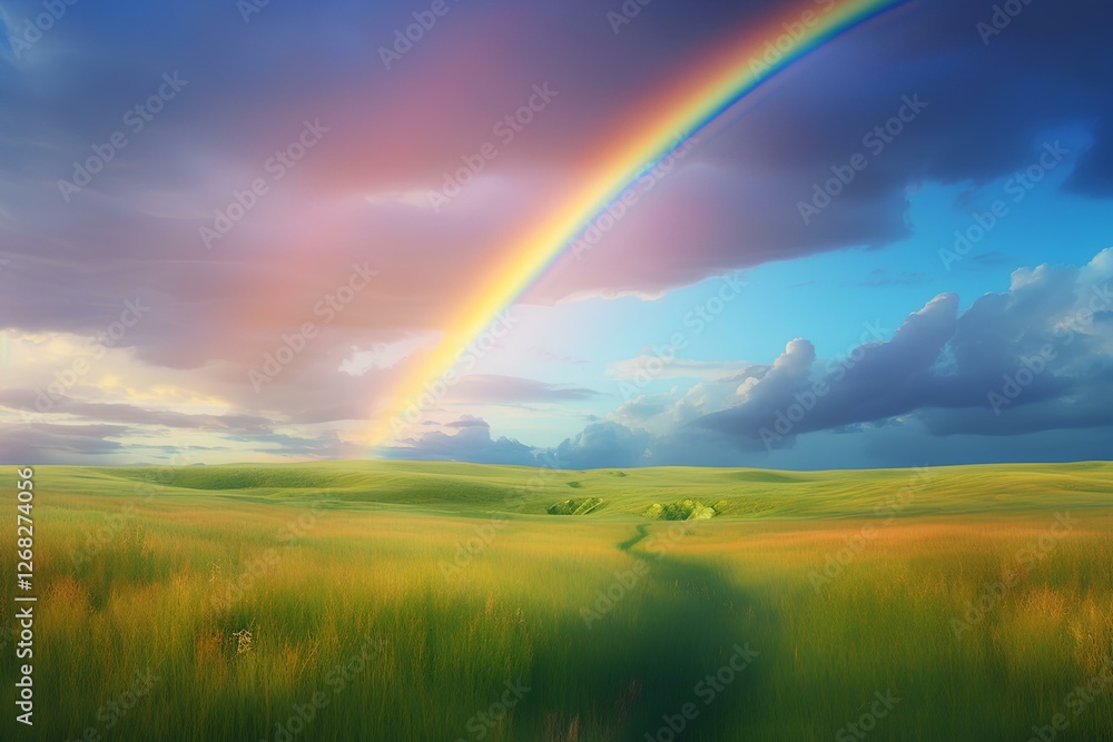 rainbow over the field rainbow over the field