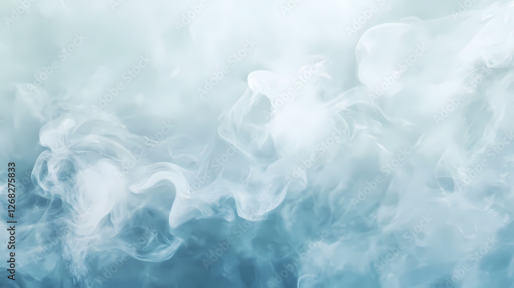 A serene wallpaper with soft grey fading into sky blue with white smoke details.a close up of smoke with smoke in the background. Silken Mist Spirits. Illustration A serene wallpaper with soft grey fading into sky blue with white smoke details.a close up of smoke with smoke in the background. Silken Mist Spirits. Illustration