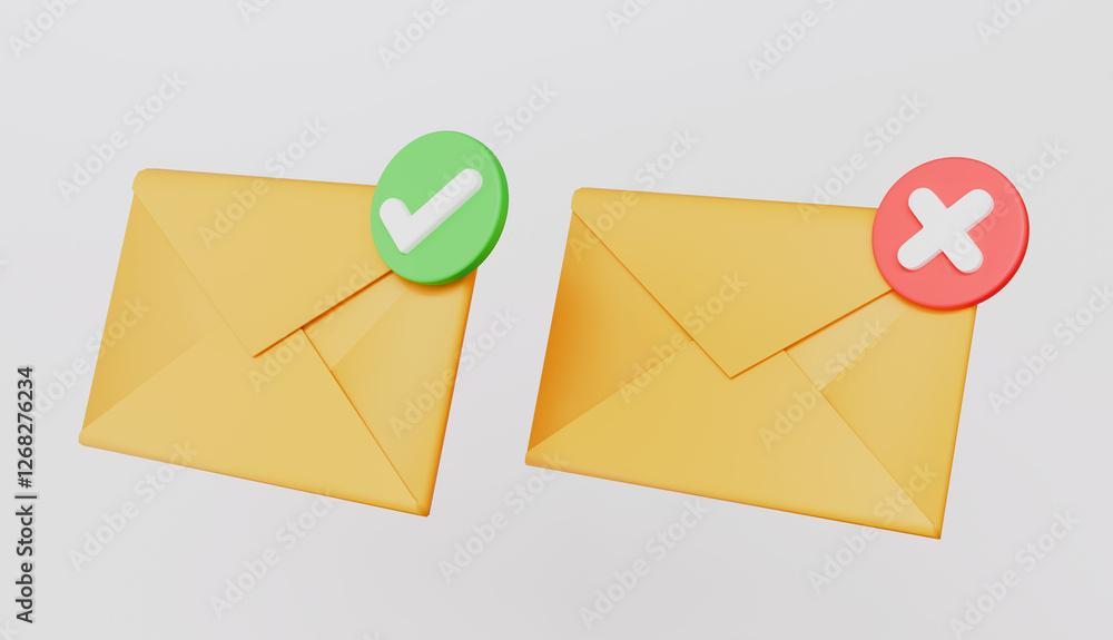 Mail, email, letter, envelope with bubble incorrect checkmark icon, E-mail newsletter concept Mail, email, letter, envelope with bubble incorrect checkmark icon, E-mail newsletter concept