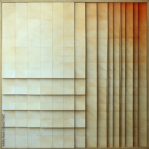 Wallpaper Mural Abstract Beige and Orange Tile Panel Design Torontodigital.ca