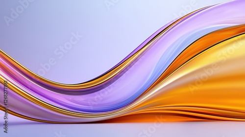 Abstract Golden and Purple Liquid Wave Design