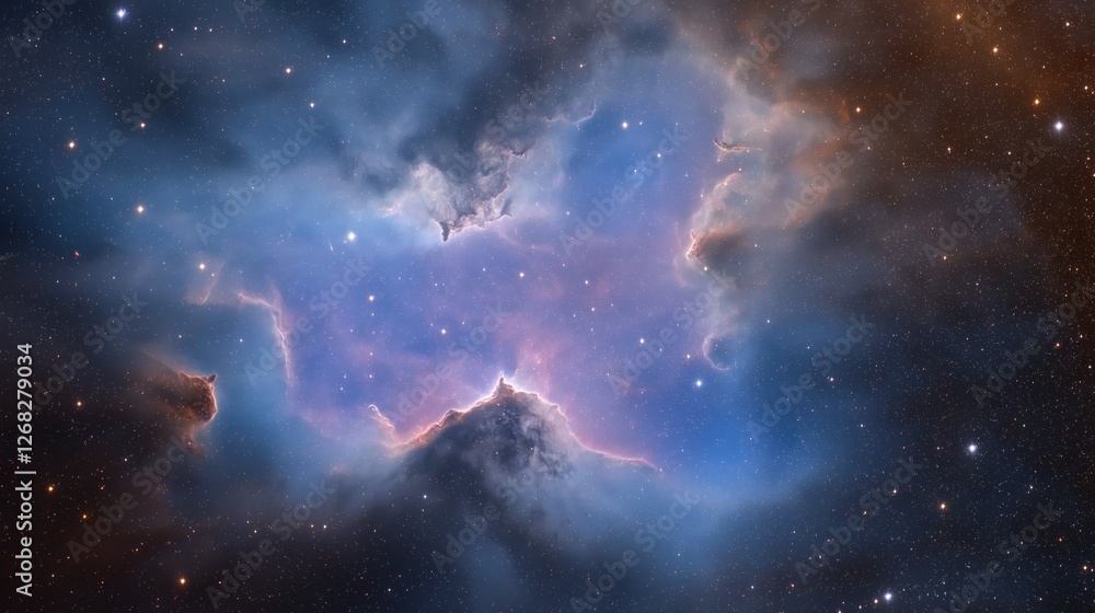 Fototapeta premium Vibrant Cosmic Nebula Deep Space Exploration Glowing Stars And Galaxies keywords