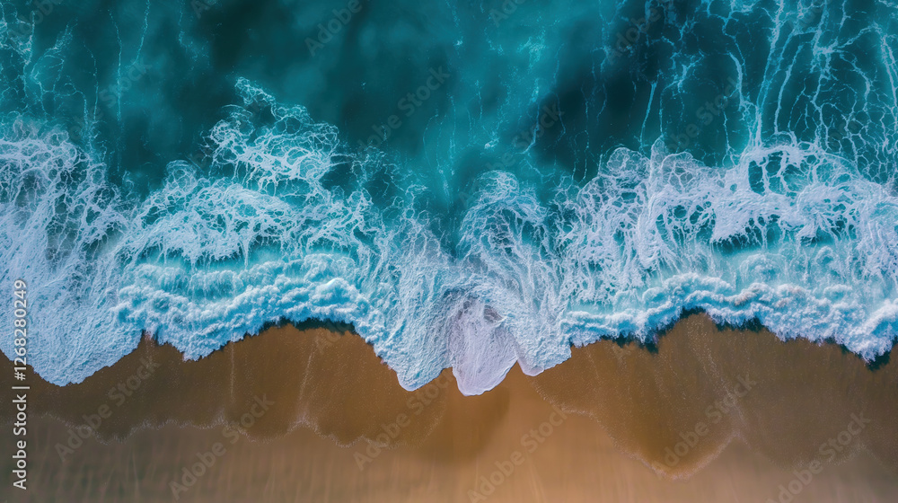 Waves crashing onto the sandy shore at a coastal beach during daylight hours. Waves crashing onto the sandy shore at a coastal beach during daylight hours.