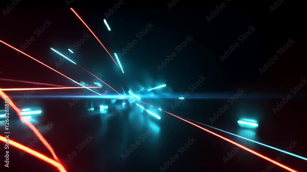 Abstract energy explosion in dark space. Possible use Background, wallpaper, digital art