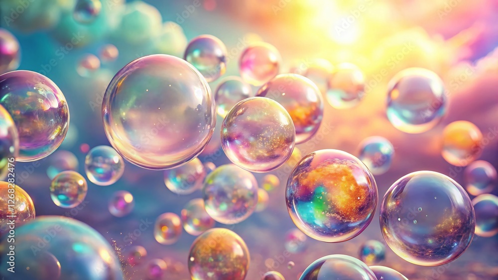 Shimmering Floating Bubbles: Ethereal Light and Airy Beauty, Perfect for Backgrounds Shimmering Floating Bubbles: Ethereal Light and Airy Beauty, Perfect for Backgrounds