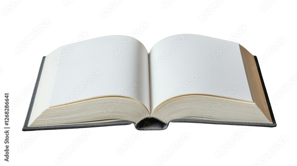 Open book with blank pages showing on transparent background Open book with blank pages showing on transparent background