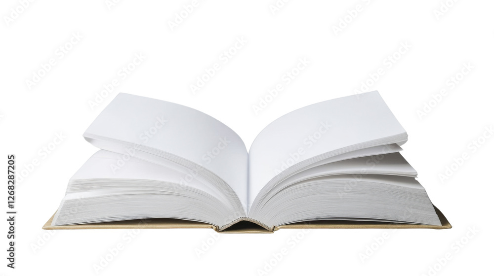 Open book with blank pages on transparent background Open book with blank pages on transparent background