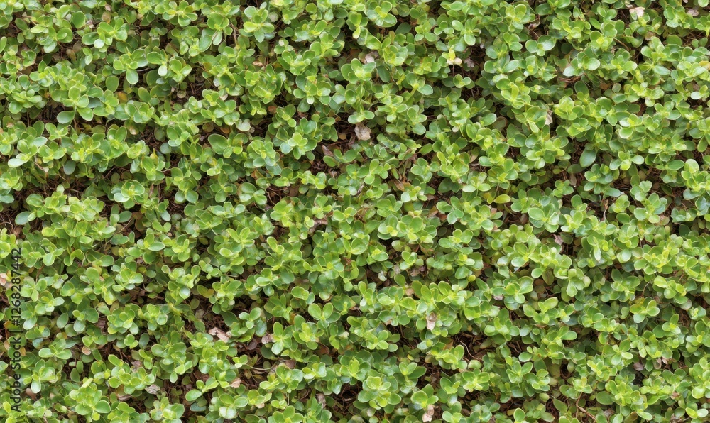 Obraz premium Lush green foliage covering a garden wall, showcasing vibrant plant life and healthy growth