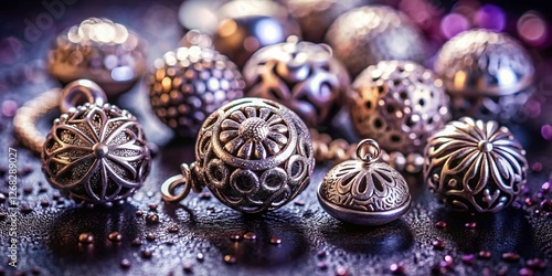 Sparkling Silver Charms: Elegant Fashion Jewelry Photography