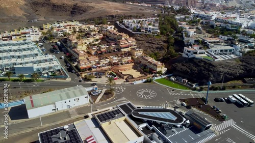 Flying over the town of Morro Jable in Fuerteventura, Canry islands