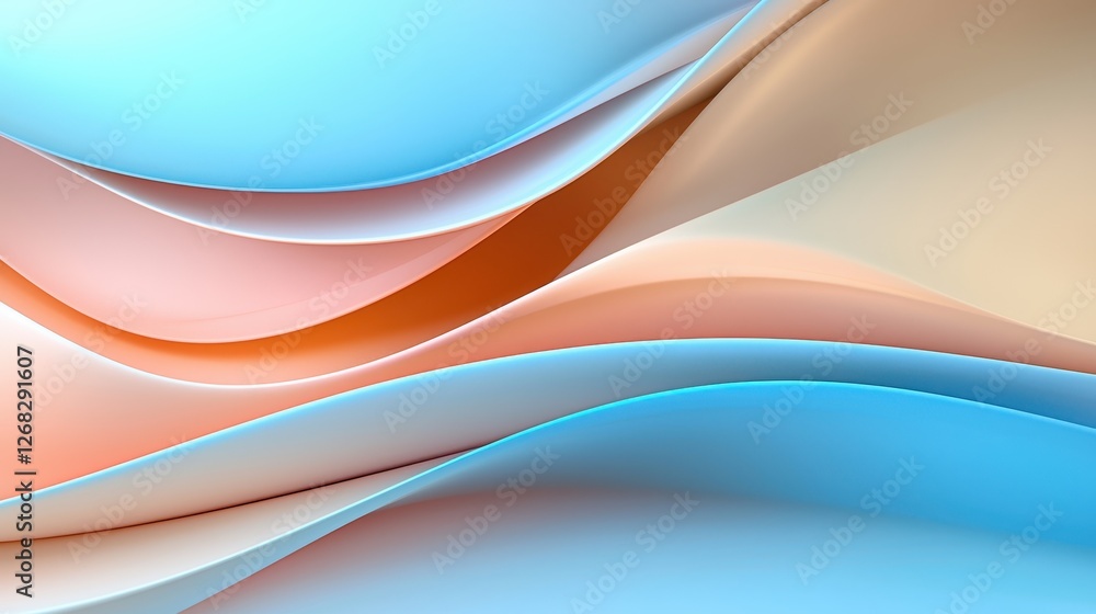 Fototapeta premium Abstract Pastel Waves Flowing Seamlessly