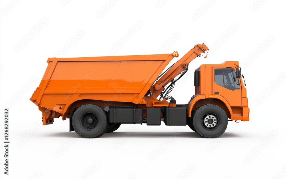 Orange Construction Dump Truck Side View Image Orange Construction Dump Truck Side View Image