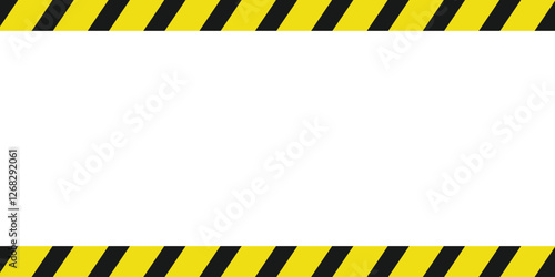 Danger frame tapes. Warning tape. Black and yellow line striped design.